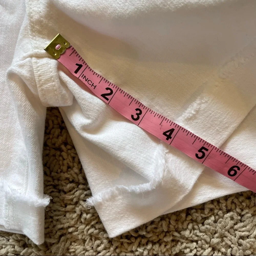 J Crew Long Denim Short in White Jean Size 29